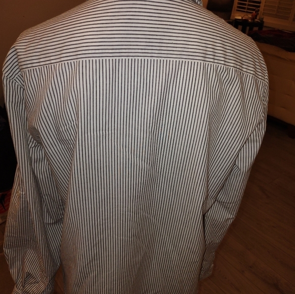 ALIA pinstripe butterfly and ladybug embroidered button down shirt - Picture 6 of 10